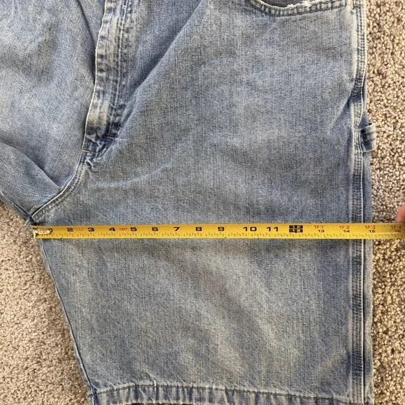 Wrangler Shorts Mens 42 Blue Denim Cargo Carpenter Utility Pockets Workwear - Picture 11 of 13